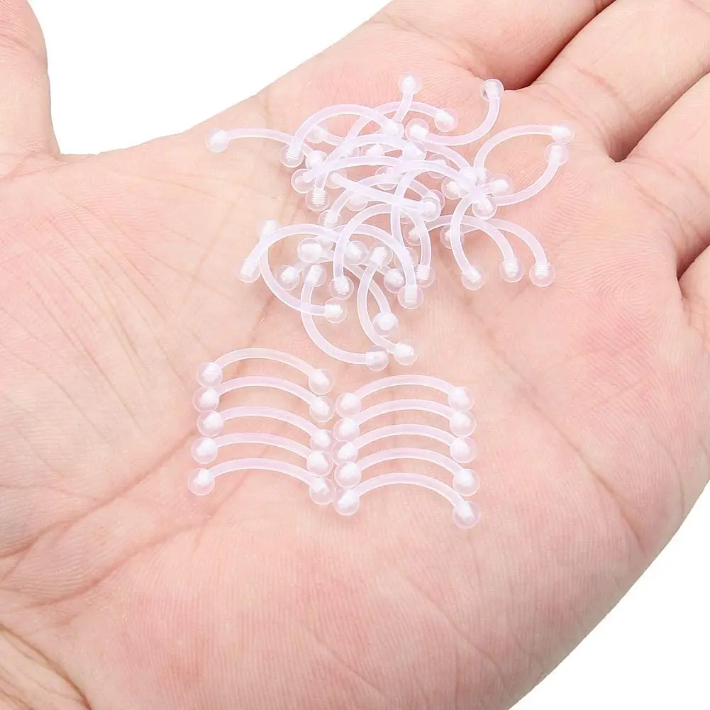 14G 16G Eyebrow Piercing Fixer Bioflex Plastic Rings