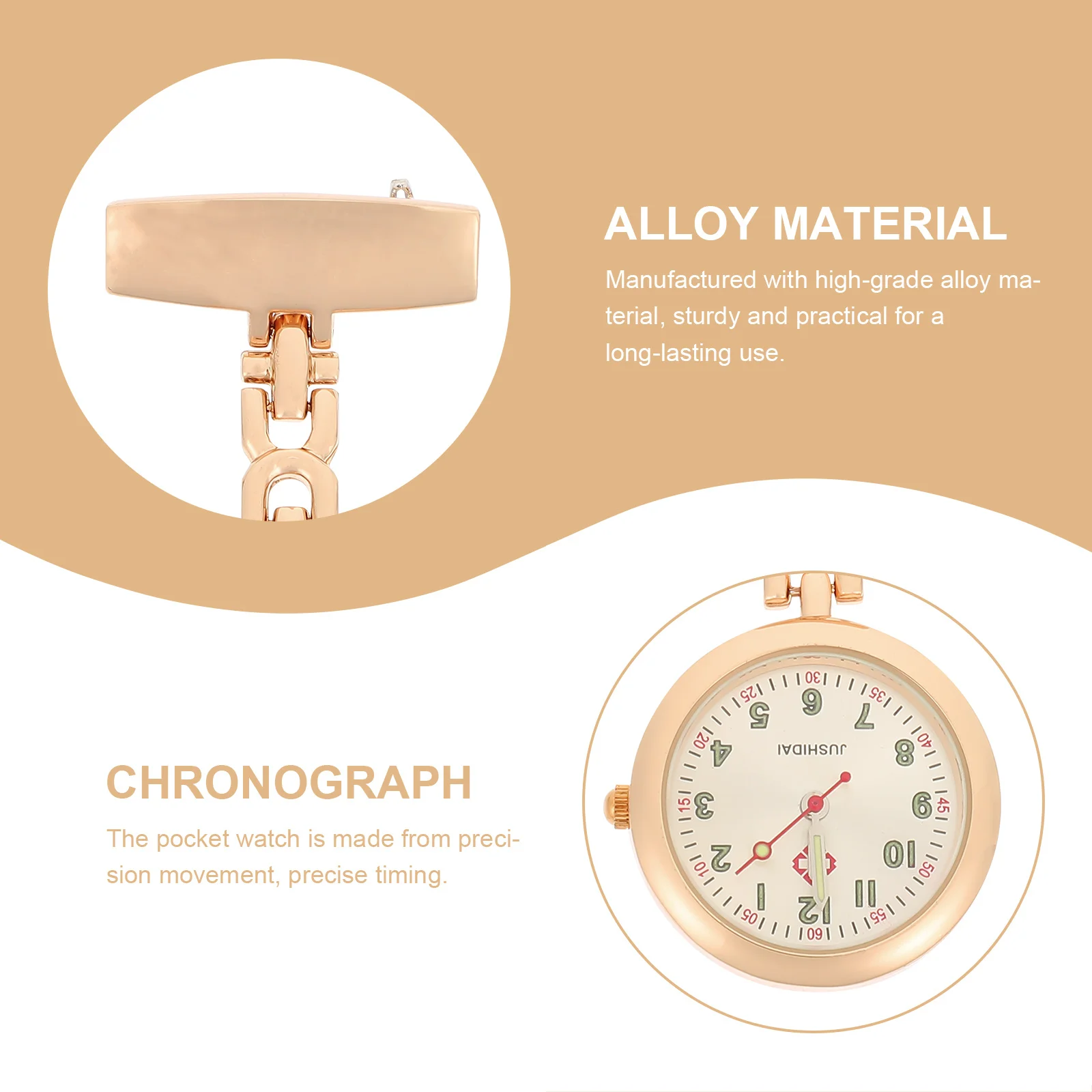 

Nurse Pocket Watch Glow Luminous Mute Hanging Brooch Medical Professional Clip on Watch Nurse Watches for Women