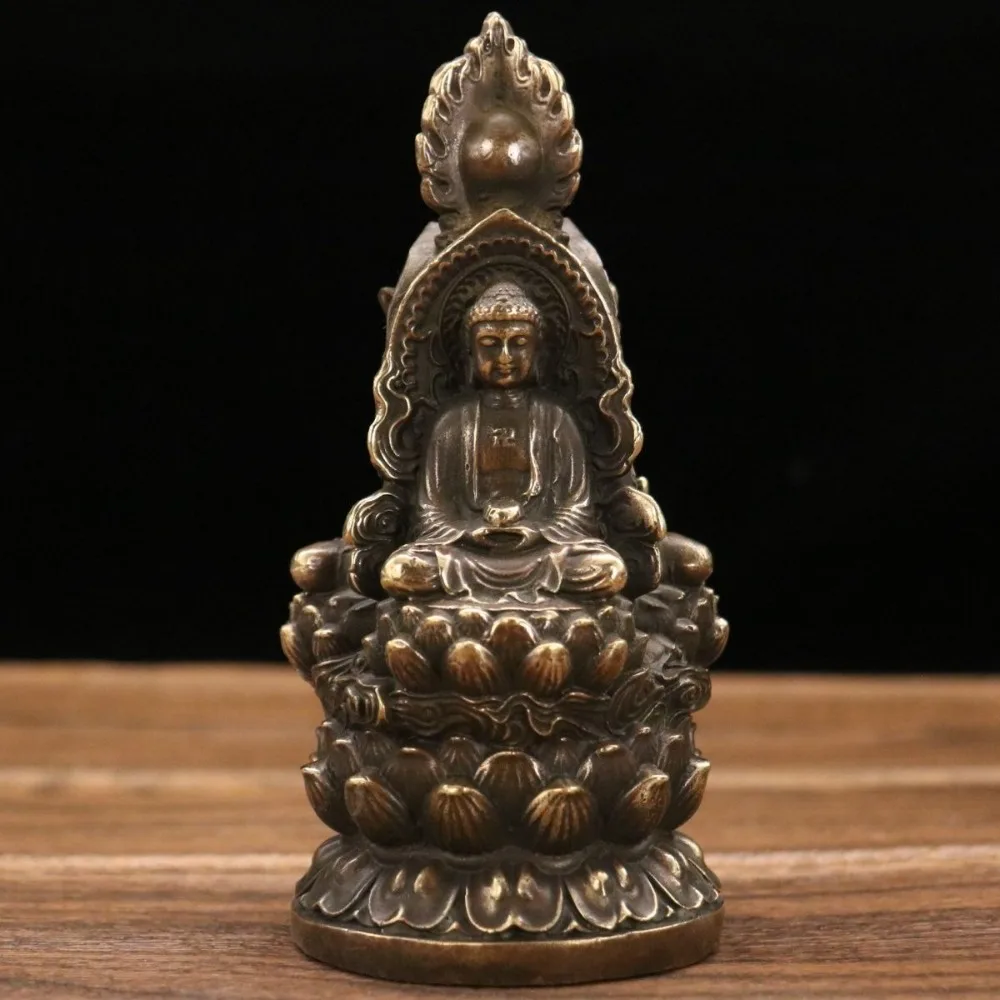 Antique-Style Three-Faced Buddha Figurines, Guanyin, Sakyamuni, and Ksitigarbha Statues: Decorative Offerings and Gifts