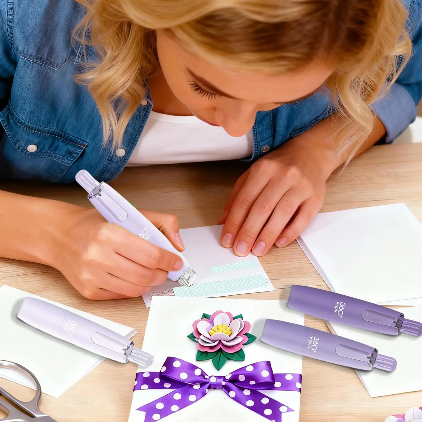 ปากกาเทปสองด้าน 16 ฟุต ปากกาติดแน่นสองด้าน สำหรับงานสมุดภาพ งานประดิษฐ์ งานห่อของขวัญ และกระดาษภาพถ่าย