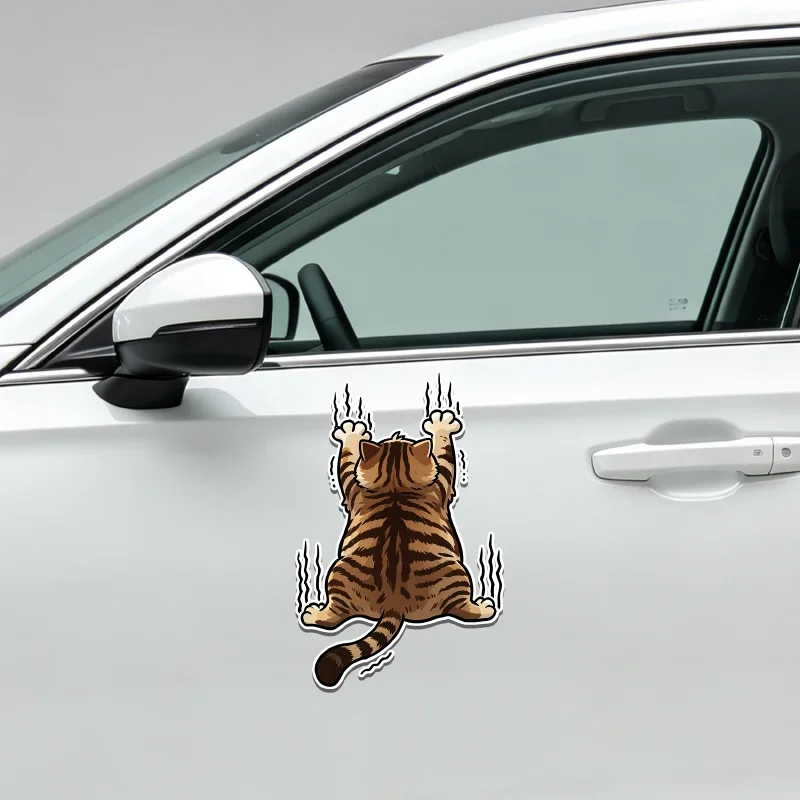 Funny White Cat Scratch Marks Car Stickers Pet Cat Decals Auto Exterior Accessories For Car Body Motorcycle Window Decoration