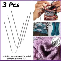 3Pcs Knitting Needles Knitting Tool Stainless Steel Circular Flexible Sock Knitting Needles