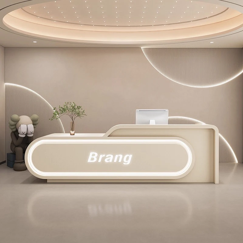 

&c Economical Reception Desk Beauty Salon With Cashier Counter White Reception Table for Desk