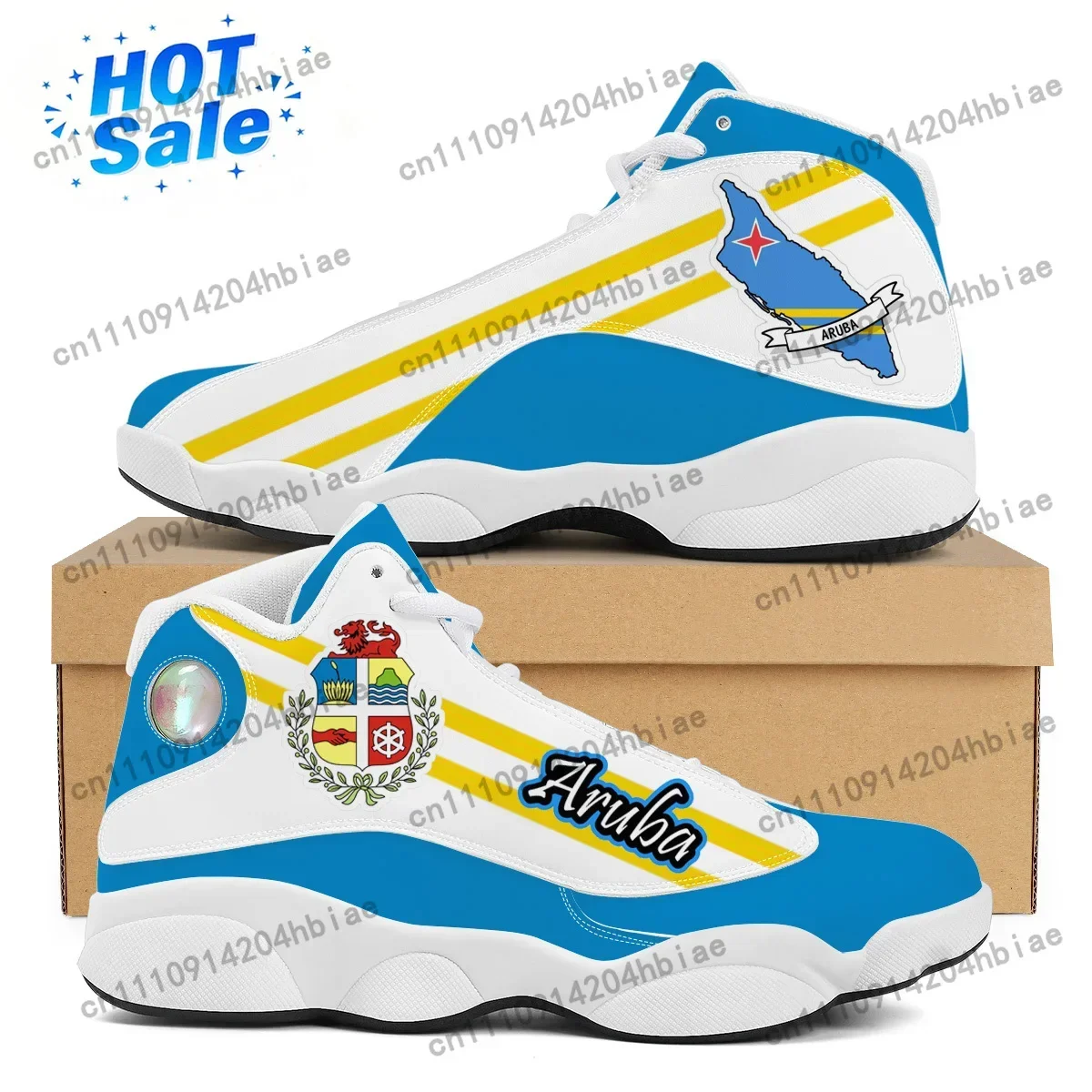 ARUBA Flag Print Custom Cool Mens Womens Basketball Sneakers Custom POD Tennis Shoes for Male Teens High Quality Sneakers
