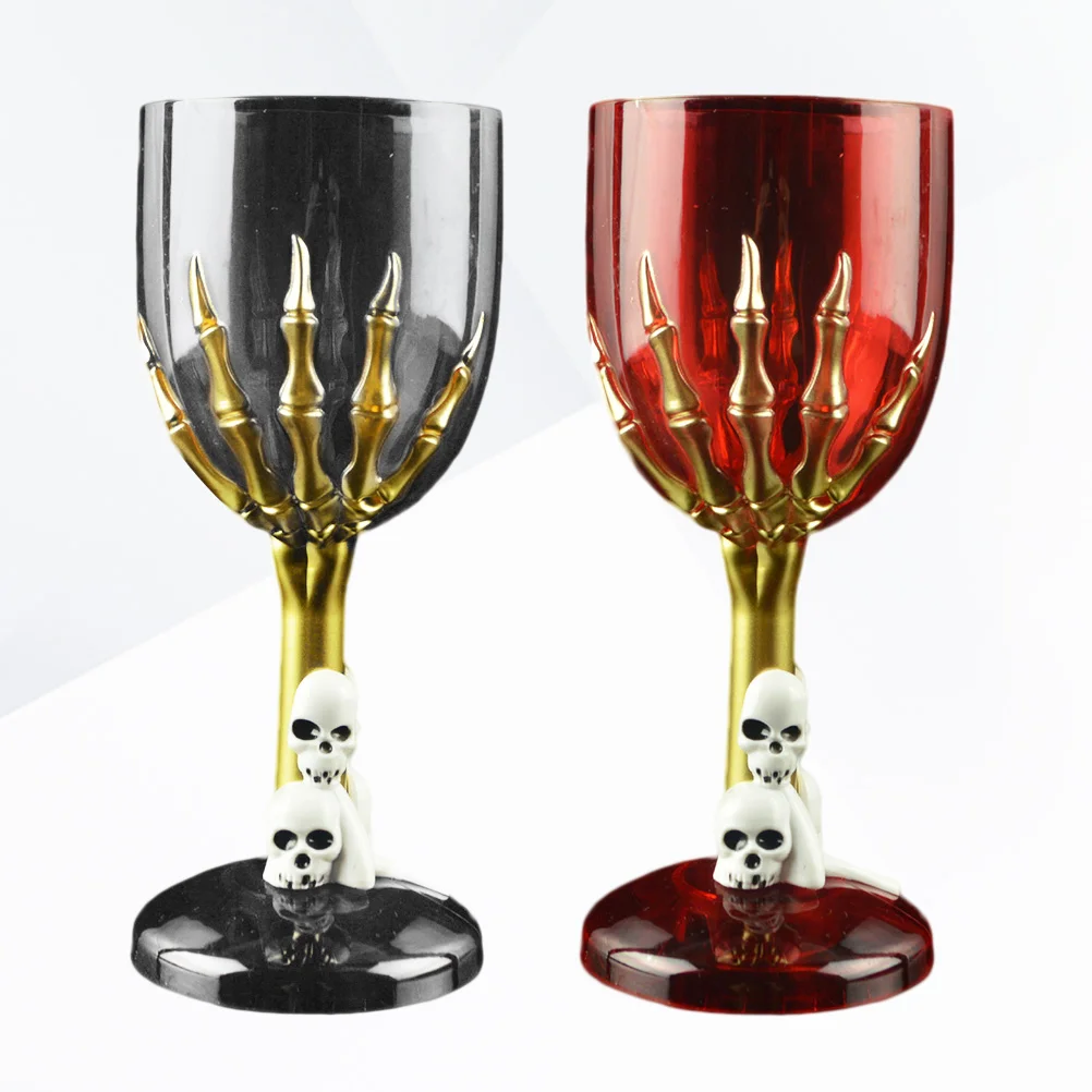 Halloween Plastic Goblet Skull Claw Decor Plastic Goblet Prop for Bar KTV Store (Non-Luminance Pattern, Random Color)