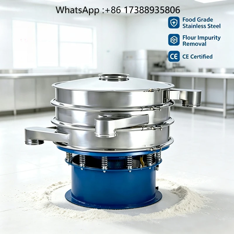 hot Flour Factory Industrial Sieving Equipment Stainless Steel Flour Sifter Machine Rotary Vibration Sieve with CE
