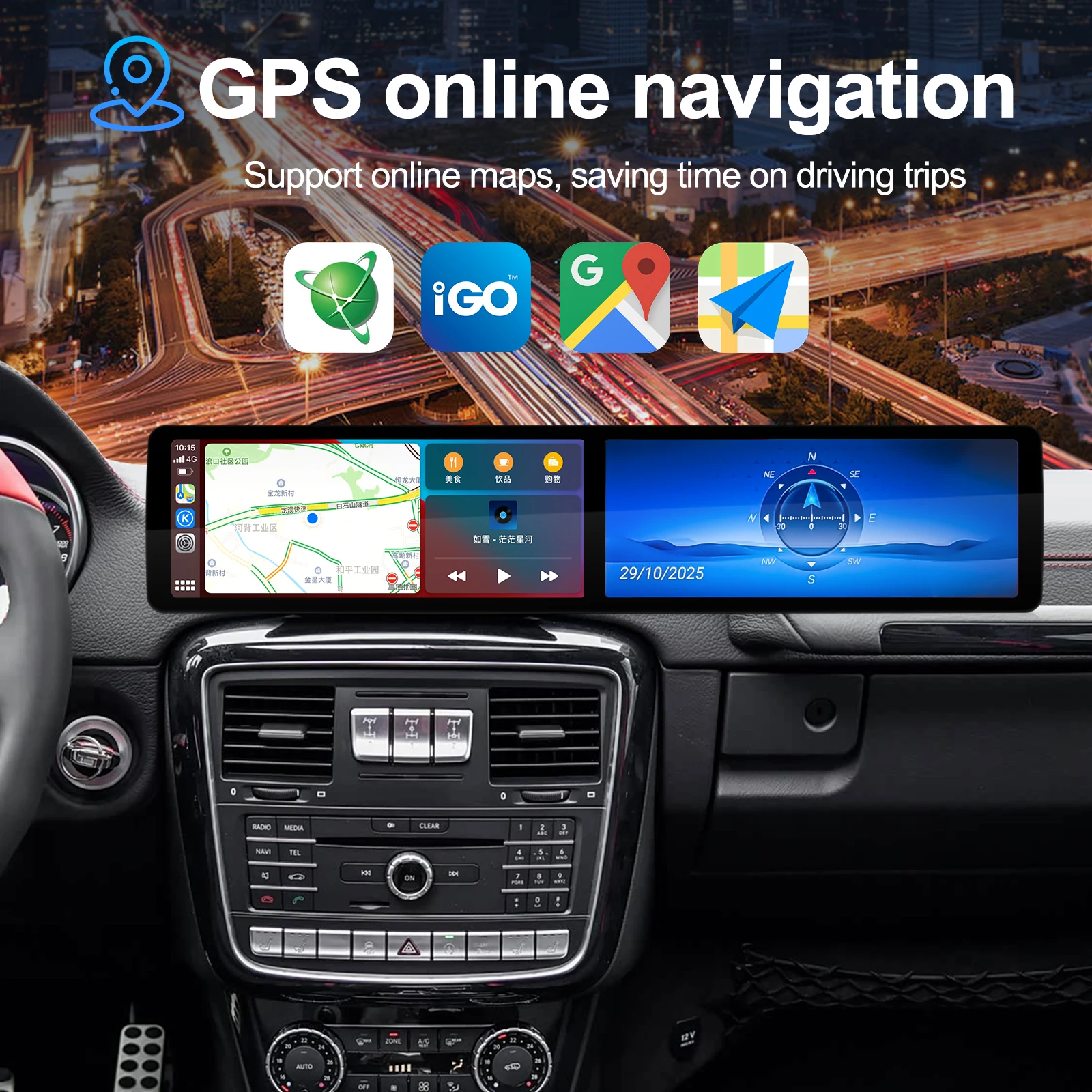 For Benz G Class 2013-2018 Car Upgrade Dual Screen Android Multimedia Carplay Radio Car Stereo Player GPS Navigation DSP view 5