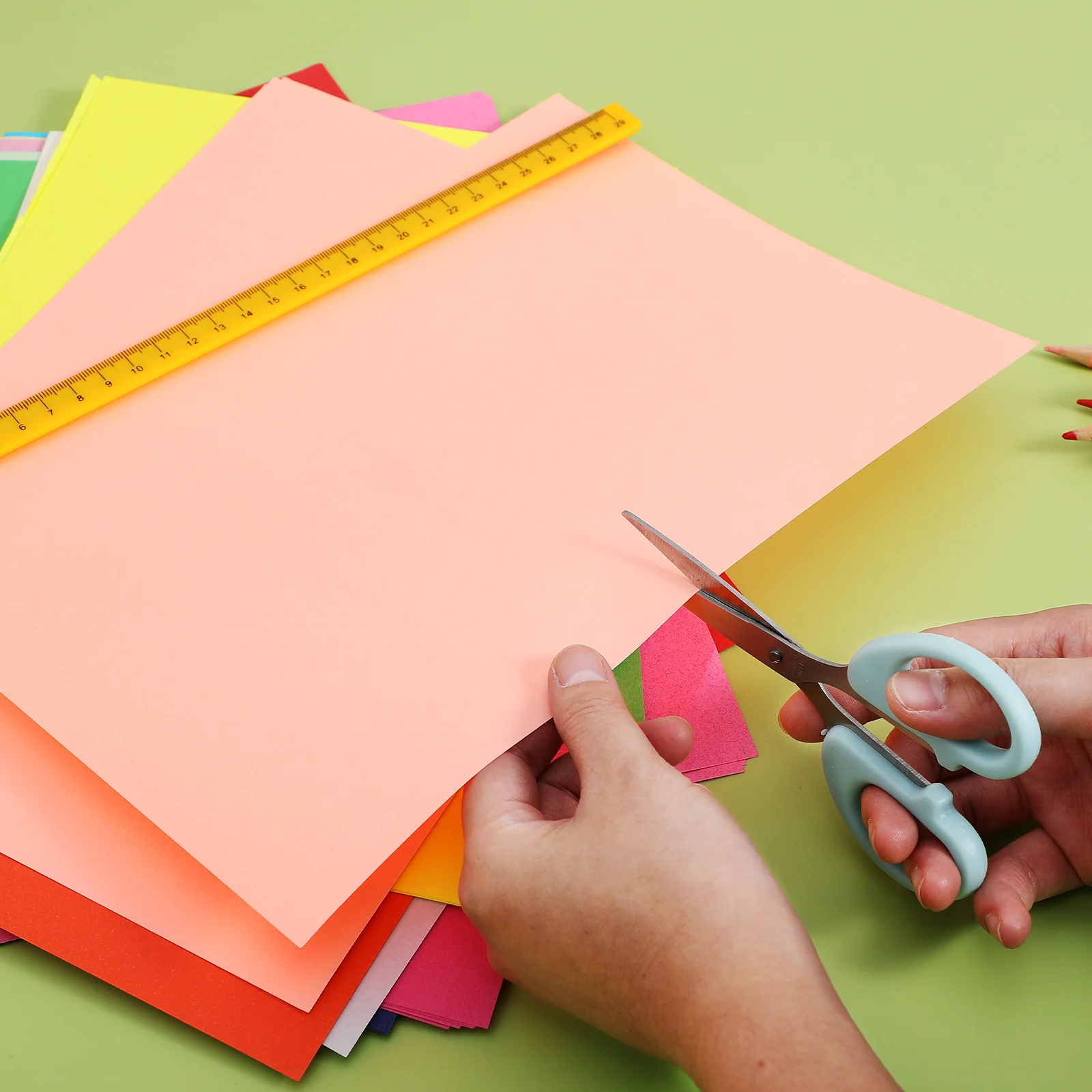 

100 Sheets Colorful Paper Double Sided Bright Colors Thick Sturdy Cardstock Craft Scrapbook Decoration Projects Cardstock