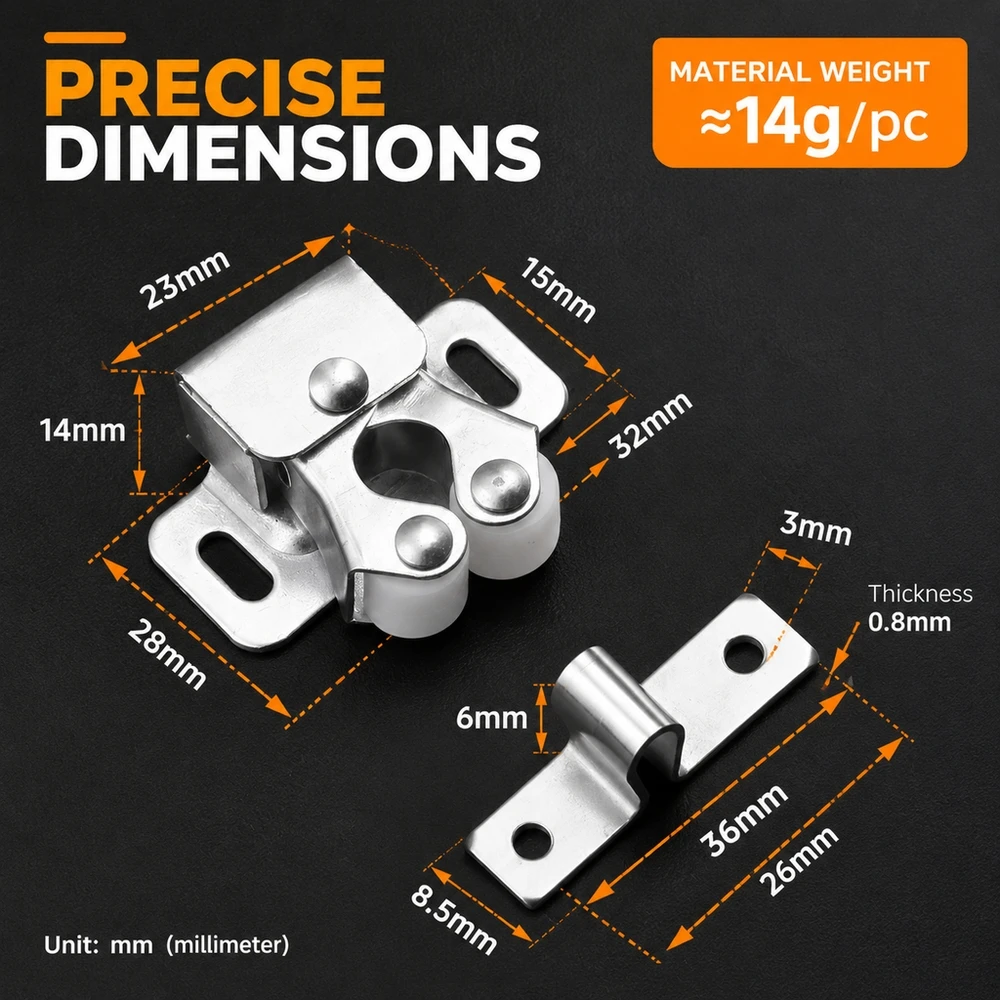 Touch Latch Cabinet Door Magnetic Catch Push Open Self Closing Hardware for Kitchen Cupboards Wardrobes