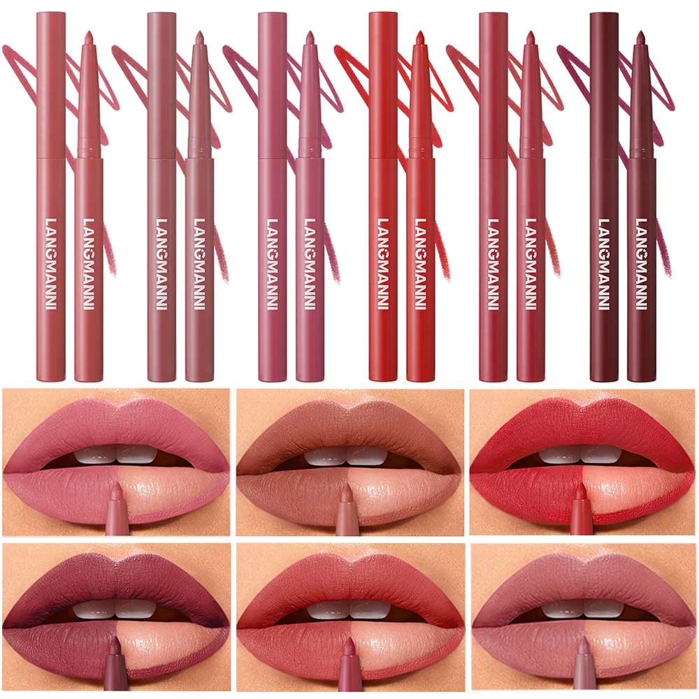 1Pc Auto Lip Liner Pencil, Long Lasting & Non-Fading, Smooth Application, Non-Feathering with Rich Color