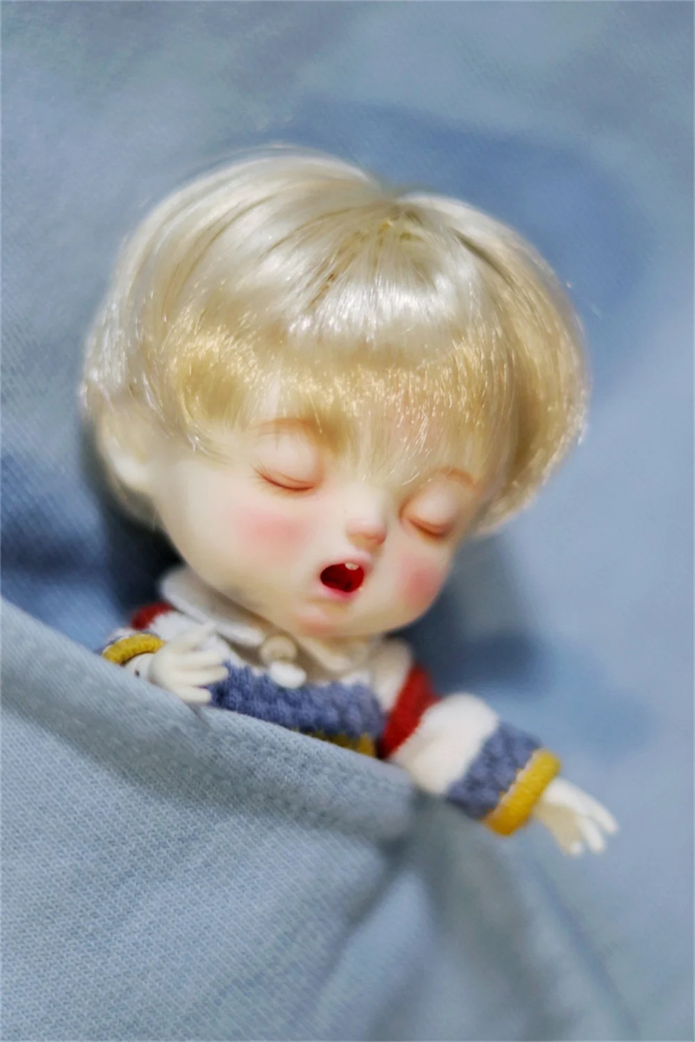 

BJD Doll Short Hair Wig 1/8 5-6inch Soft Milk Silk Daily Cute Make Up Gift Boys Toy Girls Baby Youth Golden BJD Doll Accessories