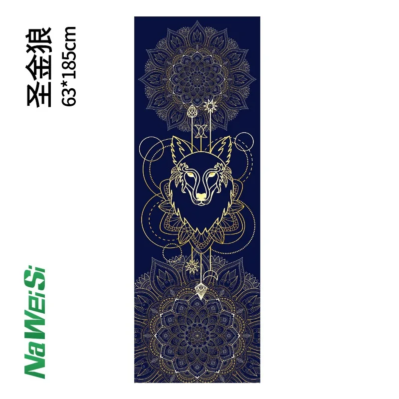

Printed Microfiber Yoga Towel 63x185cm Double Fleece Soft Air Permeable Foldable Anti Slip Home Gym Workout Mat Pad