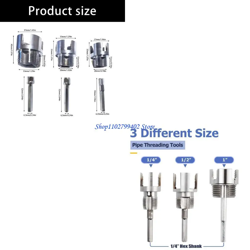 547F 1/2'' 3/4'' 1'' Water Pipe Inner Hole Opener Tappings Internal Thread Openers