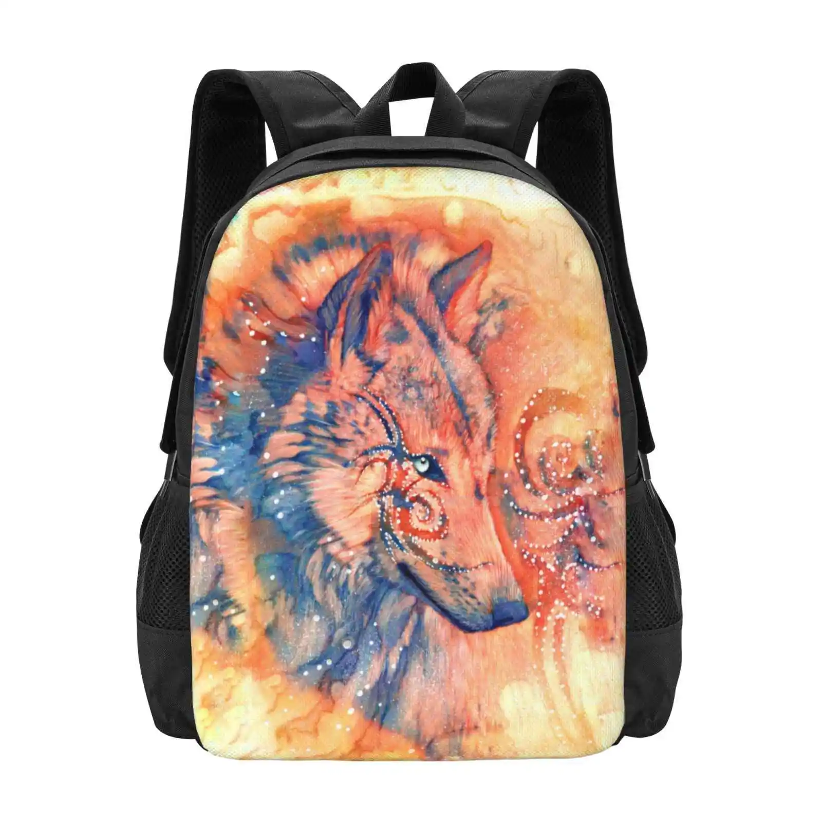 

Hidden Colores New Arrivals Unisex Bags Student Bag Backpack Wolf Wolves Furry Canine Dog Husky Fantasy Tribal Spirit Animal