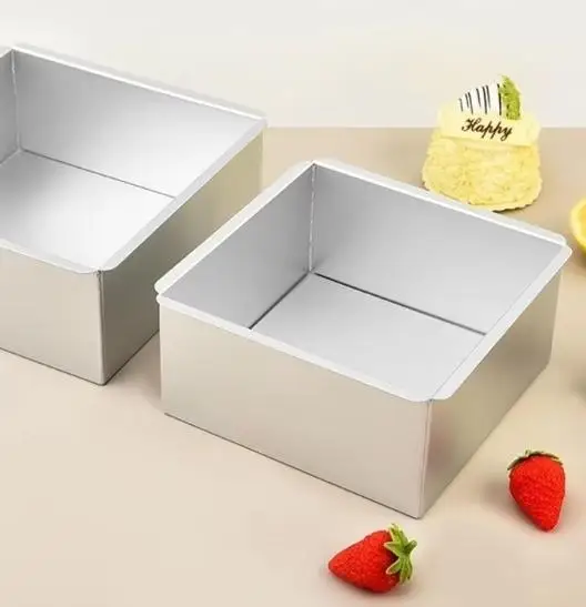 1 Piece Square Aluminum Alloy Cake Pan Anodized Removable Bottom Baking For Homemade Dessert Kitchen Bakeware Tool