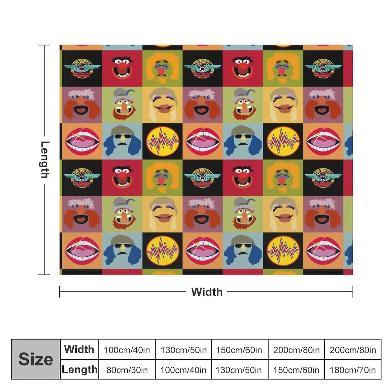 Dr. Teeth and the Electric Mayhem ft Lips Throw Blanket Designers Bed Fashionable Blankets