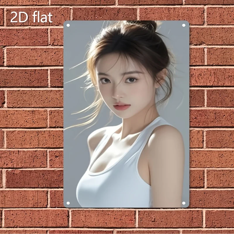 

Metal Sign Plate - Elegant Woman Portrait Poster - Durable Iron Construction - for Home, Office, Cafe, Bar, Christmas Decor
