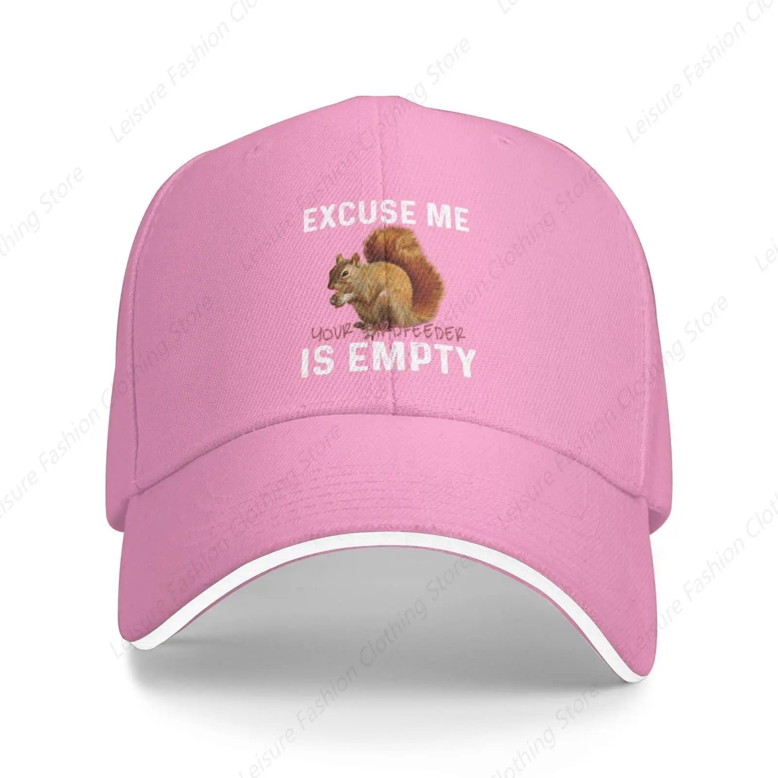 Squirrel Excuse Me Your Bird Feeder is Empty Unisex Baseball Cap Vintage Men Women Low Profile Dad Hat