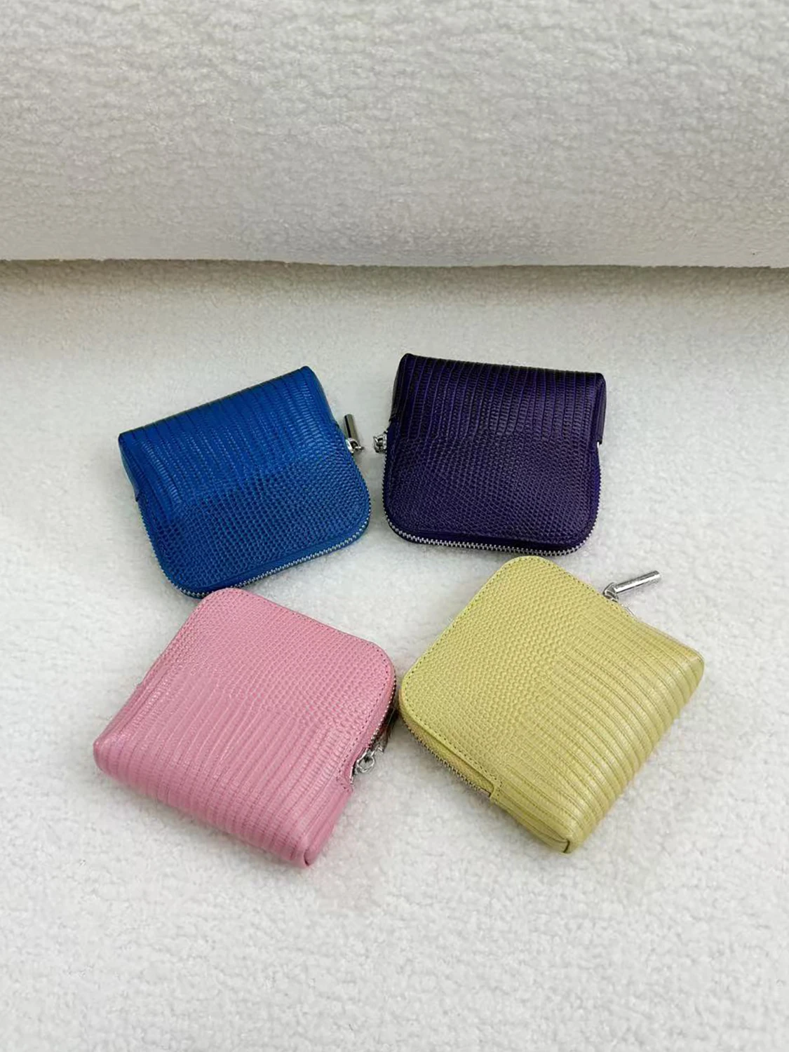 top-layer-cowhide-lizard-pattern-jewelry-coin-purse-key-holder-card-wallet-handheld-bag-korean-style-zipper-closure-women's-bag