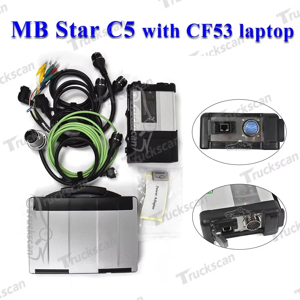 2024 MB Star C5 Sd Connect C5 Wifi PK C4 Multiplexer Software SSD Super Compact 5 For Benz Truck Car Diagnostic Tool+ CF19Lapto