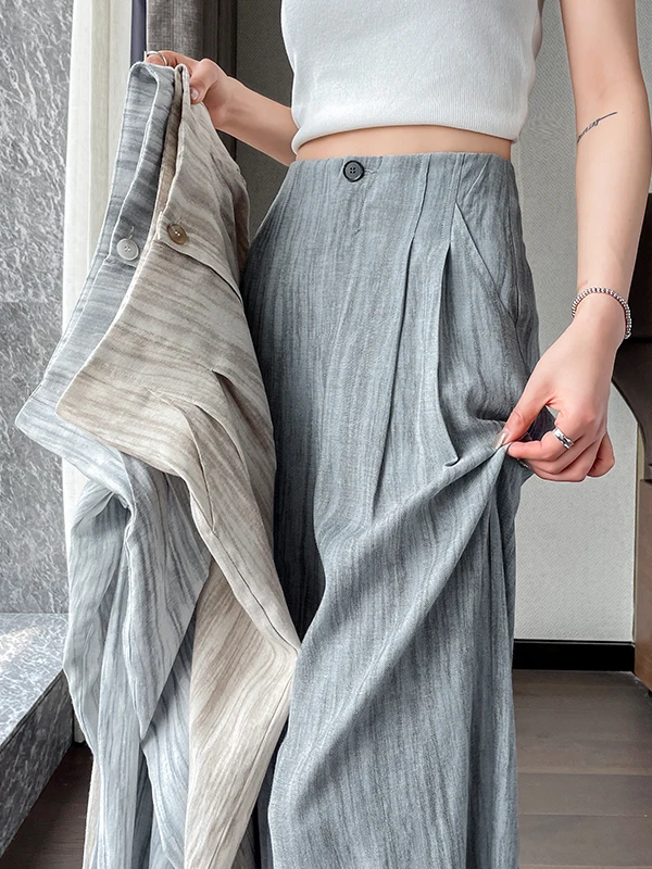 

Comfortable High Waist Wide Leg Pants Skin-friendly Cotton Linen Loose Fit Summer New Arrival Women's Casual Trousers