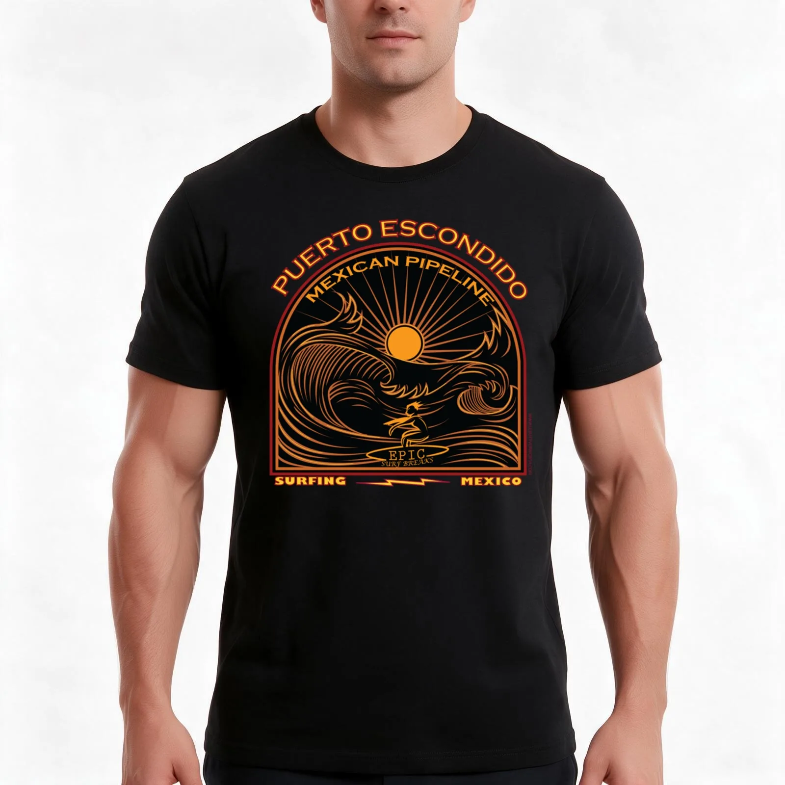 SURFING MEXICAN PIPELINE PUERTO ESCONDIDO T-Shirt, Summer Casual Cotton Tee, Oversized Streetwear Tops, Vintage Graphic Print