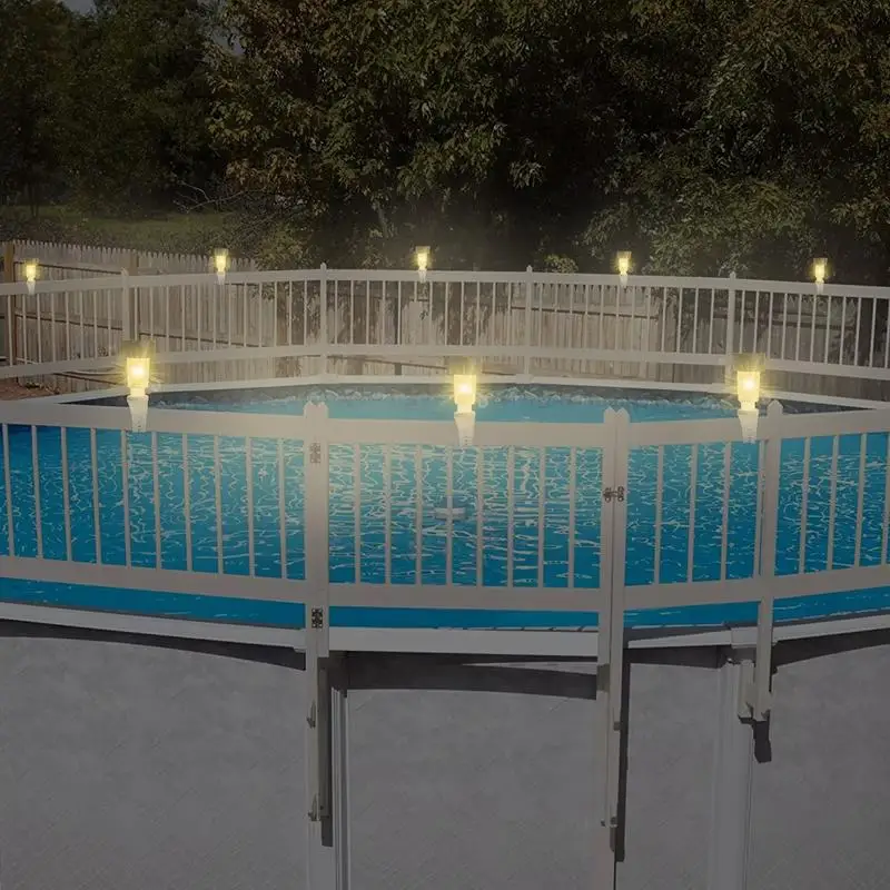 6 Pcs Above Ground Pool Solar Lights RGB Pool Lights Waterproof LED Pool Decor Solar Powered Color Changing Brighter Warm Light