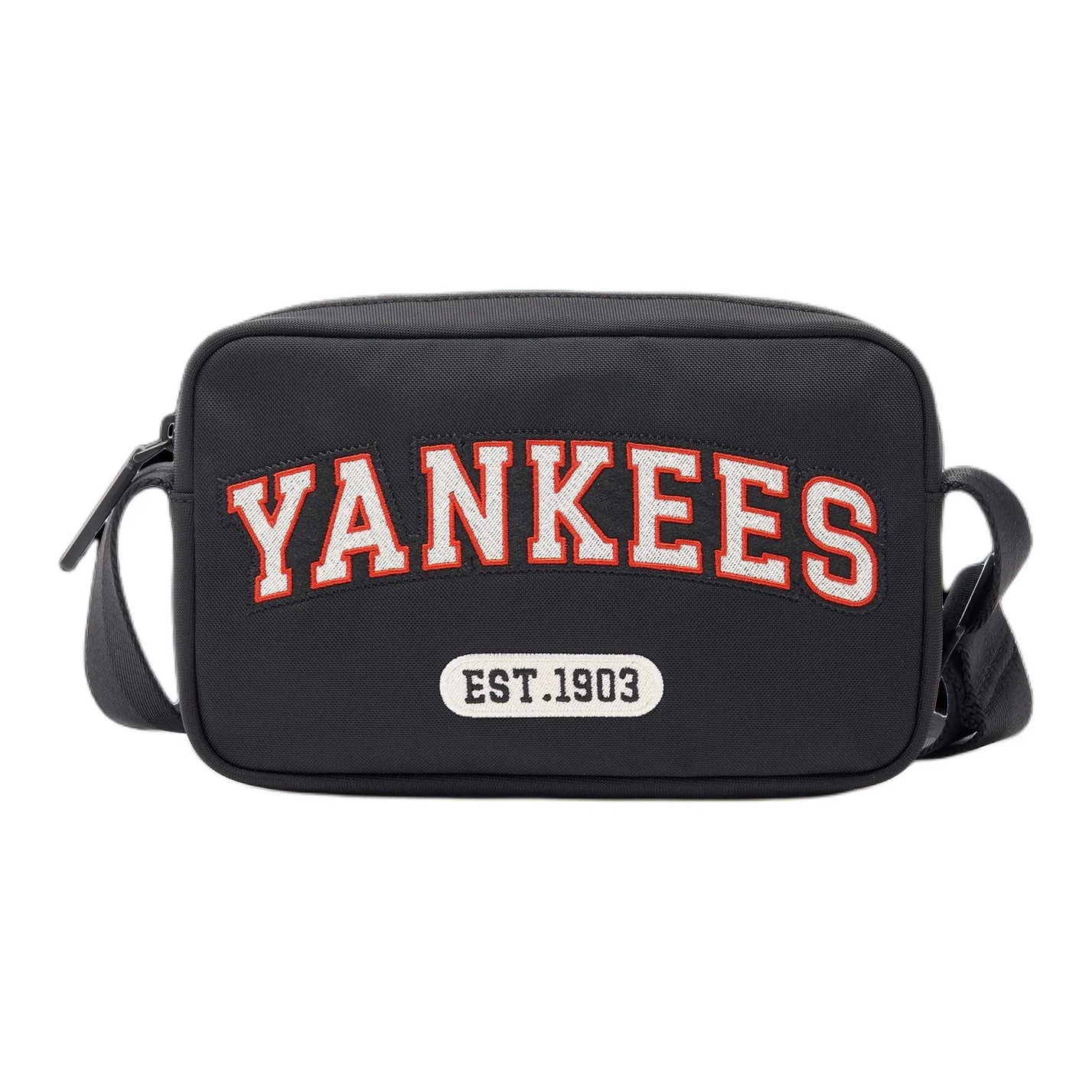Bolsa de Câmera MLB New York Yankees em Material Misturado, Bolsa de Ombro, Bolsa Transversal Média Unissex Preta