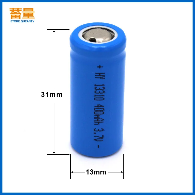 5Pcs 13310แบตเตอรี่ลิเธียมชี้แบนหัว3.7V 400Mah ความจุตารางโคมไฟ13310แบตเตอรี่โรงงานขายส่ง