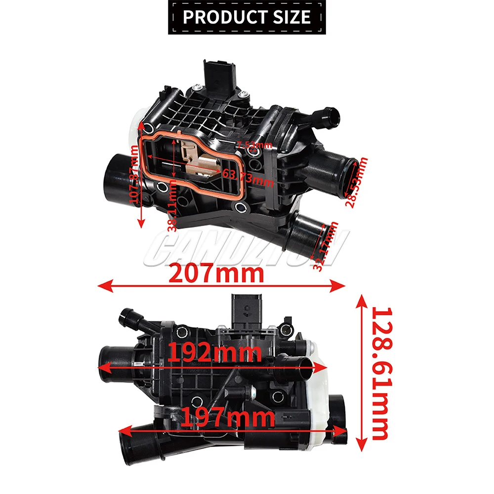 9804160380 9849443980 1876476 2264810 Thermostat & Housing For Peugeot Citroen Ford 2.0 Blue HDi Diesel