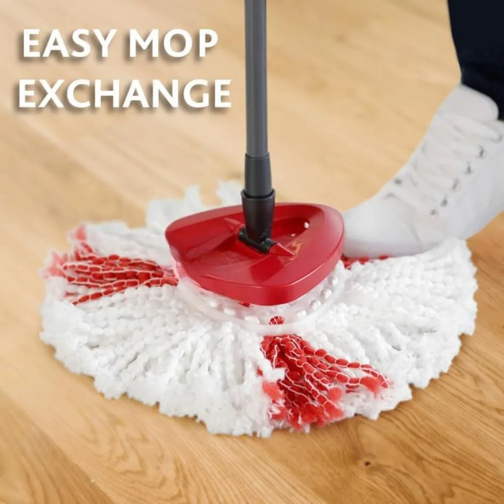 Easy Wring/Clean Turbo Mop and Bucket Set Red,white One Size