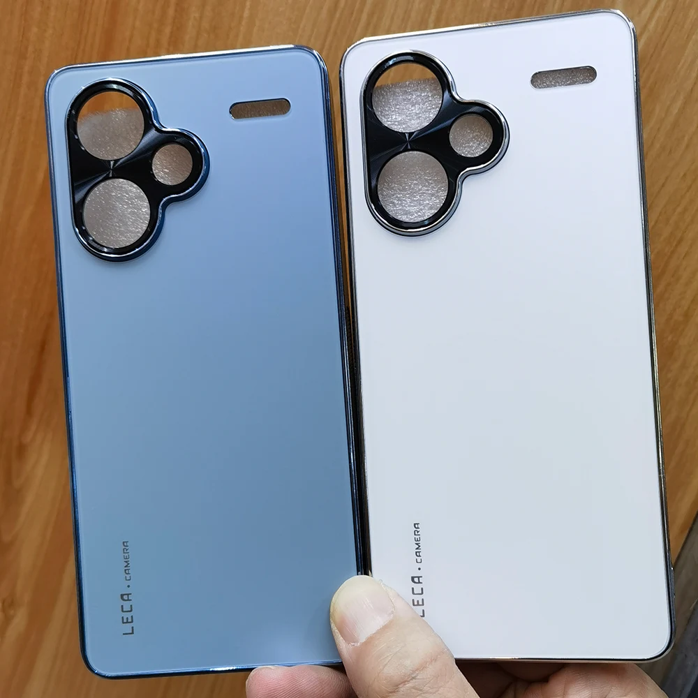 Matte Frosted Tempered Glass Case For Xiaomi Redmi Note 13 Pro+ Camera Lens Holes Protector Protection Shell