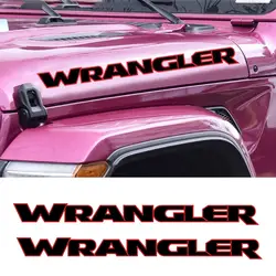 2PCS Car Engine Cover Side Stickers Apply for Jeep Wrangler JK JL TJ YJ CJ DIY Auto Exterior Accessories Vinyl Film Bonnet Decal