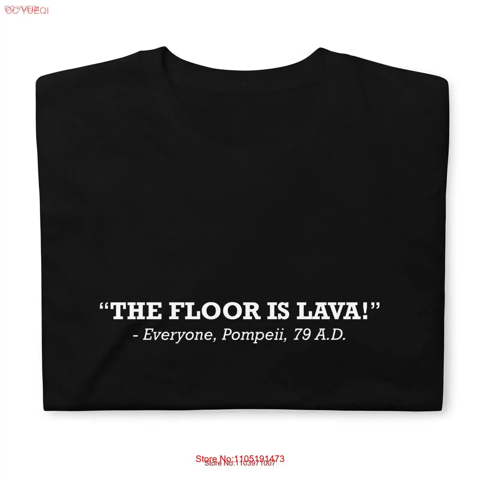 The Floor Is Lava Funny Pompeii History Joke T Shirt vintage Washed Top For Everyday Wear Unisex fashion streetwear graphic