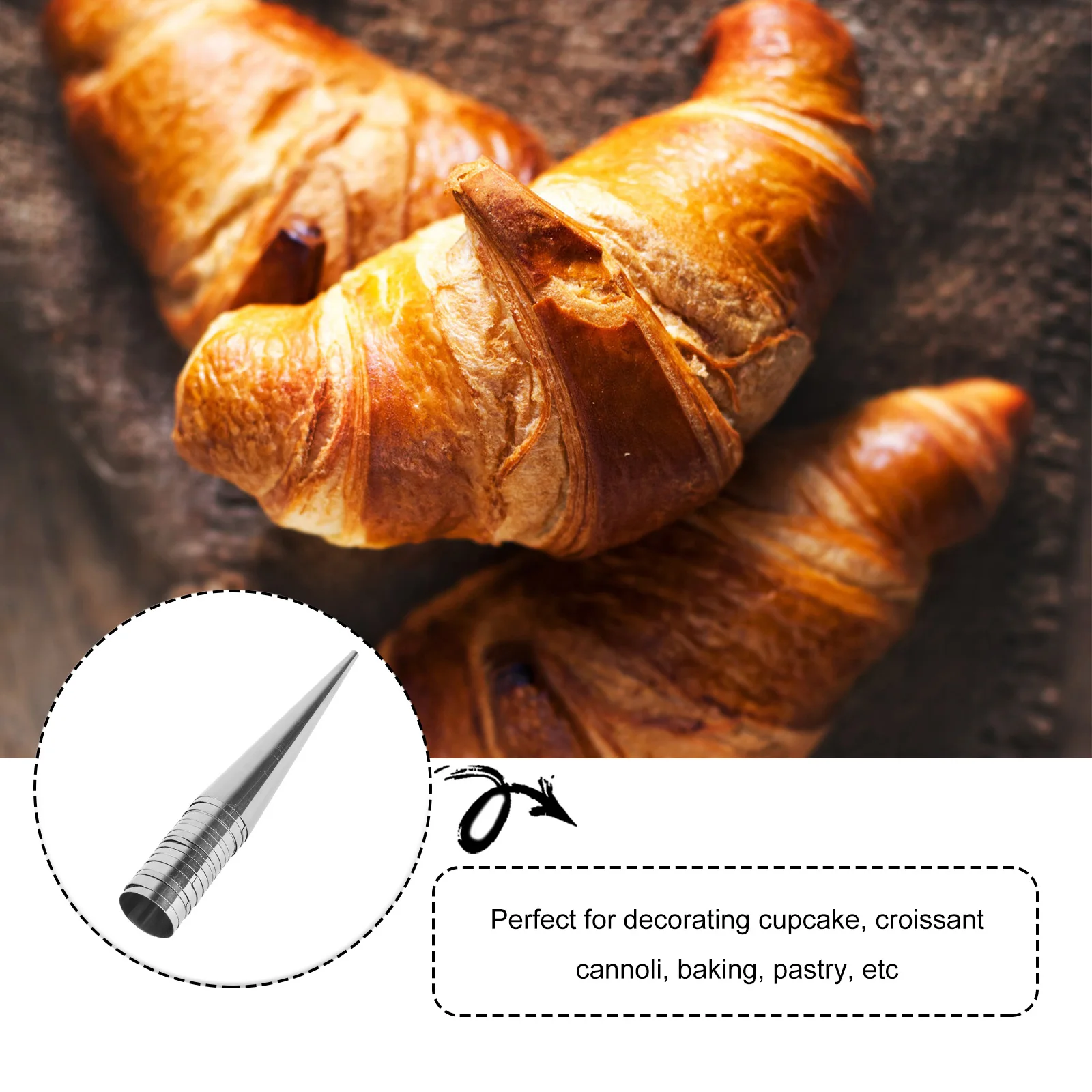 

16Pcs Stainless Steel Cannoli Tubes Small Size Easy Clean Croissant Mold Pastry Roll Baking Coil Tool for Baking Sweet Savory