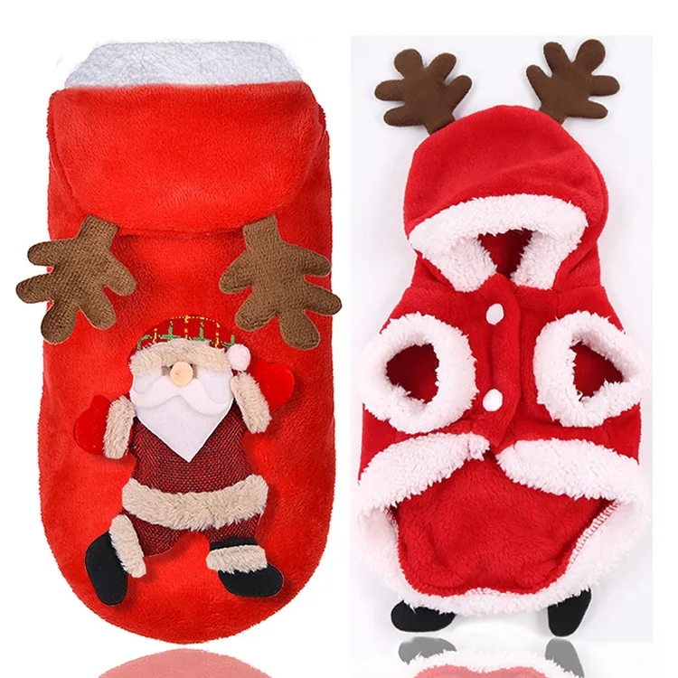 Christmas Dog Clothes Winter Pet Clothes for Small Dog Coat Jacket Costume Hoodies Warm Cat Santa Claus Christmas Pet Apparel 93