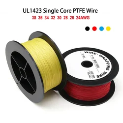 UL1423 PTFE Single Copper Wire 38/36/34/32/30/28/26/24 AWG Silver Plated 1 Core Micro Fine High Temperature Electrical Cable