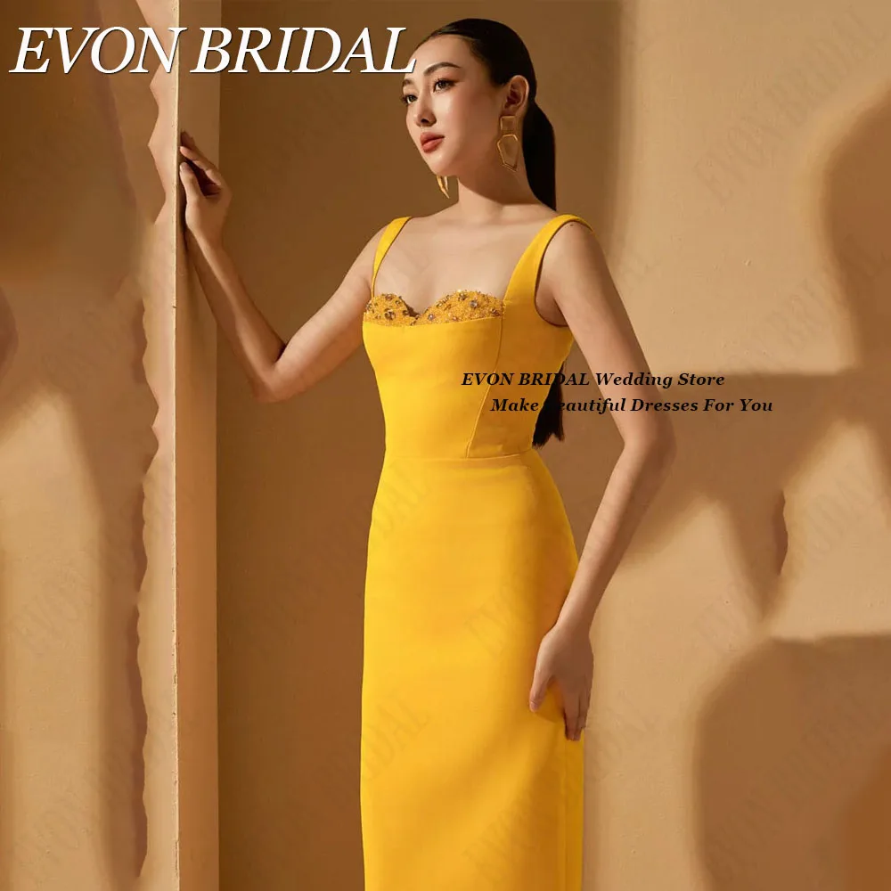 EVON BRIDAL Spaghetti Straps Celebrity Dresses Dubai Sweetheart Mermaid Floor Length Sleeveless Satin فساتين سهرة 2024 فاخرة