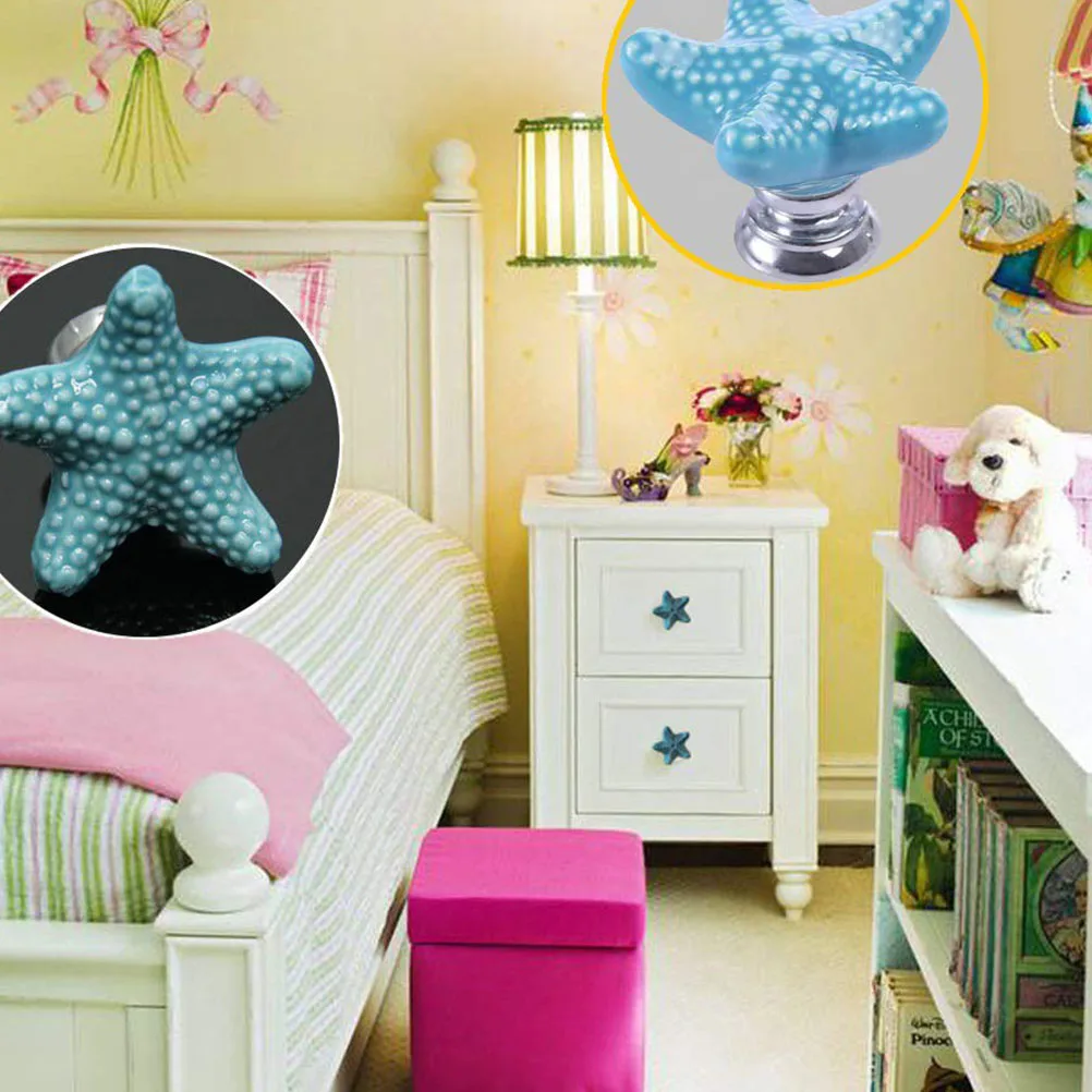 

2Pcs Graceful Star Design Ceramic Drawer Pull Handles for Cabinet Furniture Kitchen Bathroom Home Office Decor White