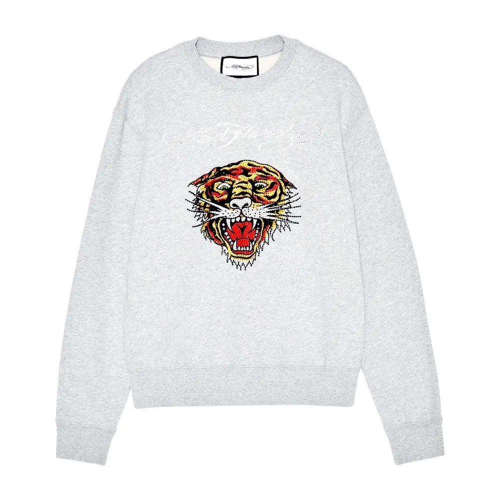 Classic Series Ed Hardy Ed Hardy Long Sleeve T-Shirt Sweater 2024 New Crew Neck Long Sleeve Autumn and Winter Sweater