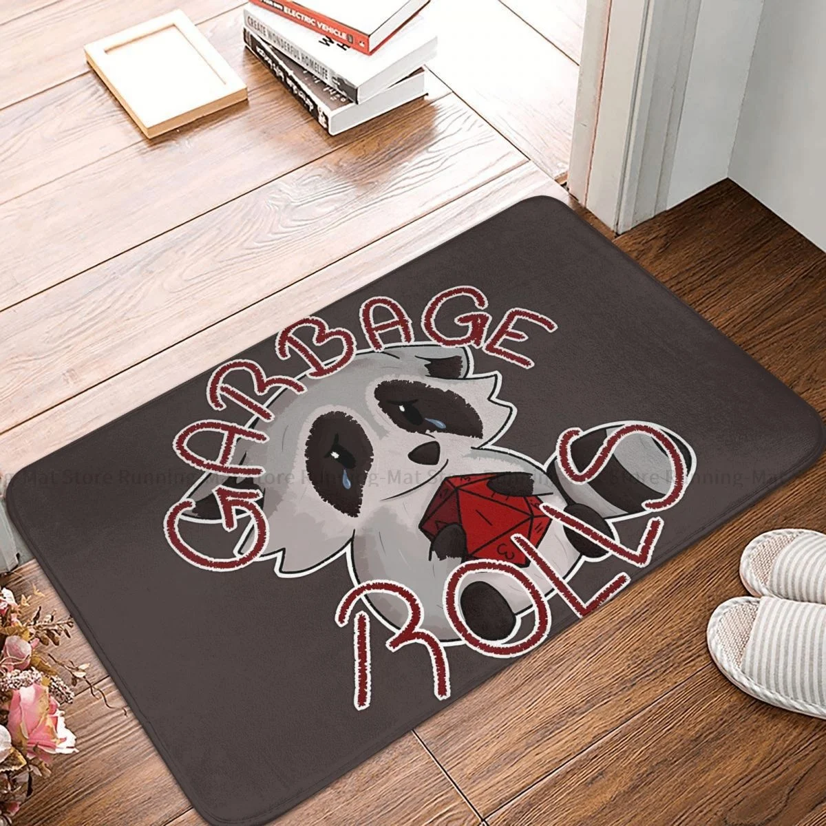 Raccoon Kitchen Non-Slip Carpet Gets Garbage Rolls Living Room Mat Welcome Doormat Home Decor Rug