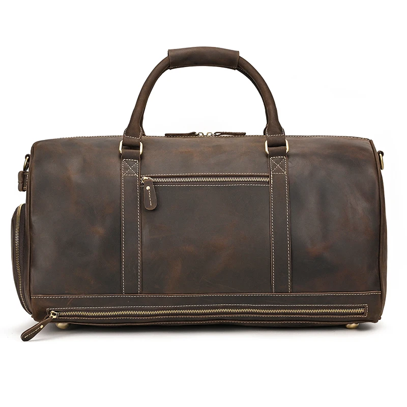 Imagem -04 - Bolsa de Viagem dos Homens de Couro Genuíno Estilo Moda Luxo Bolsa de Viagem Carry on Mala de Viagem Bagagem com Compartimento de Sapato Masculino