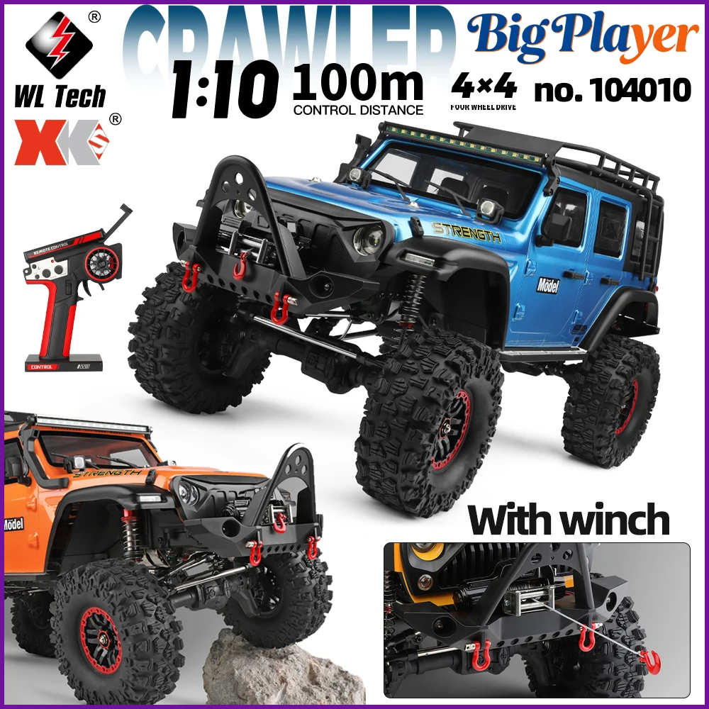

WLtoys 104010 1/10 4WD RC Car 2.4GHz 3CH Remote Control with Independent Receiver 100M Long Range Electric Off-Road Car Toy Gift