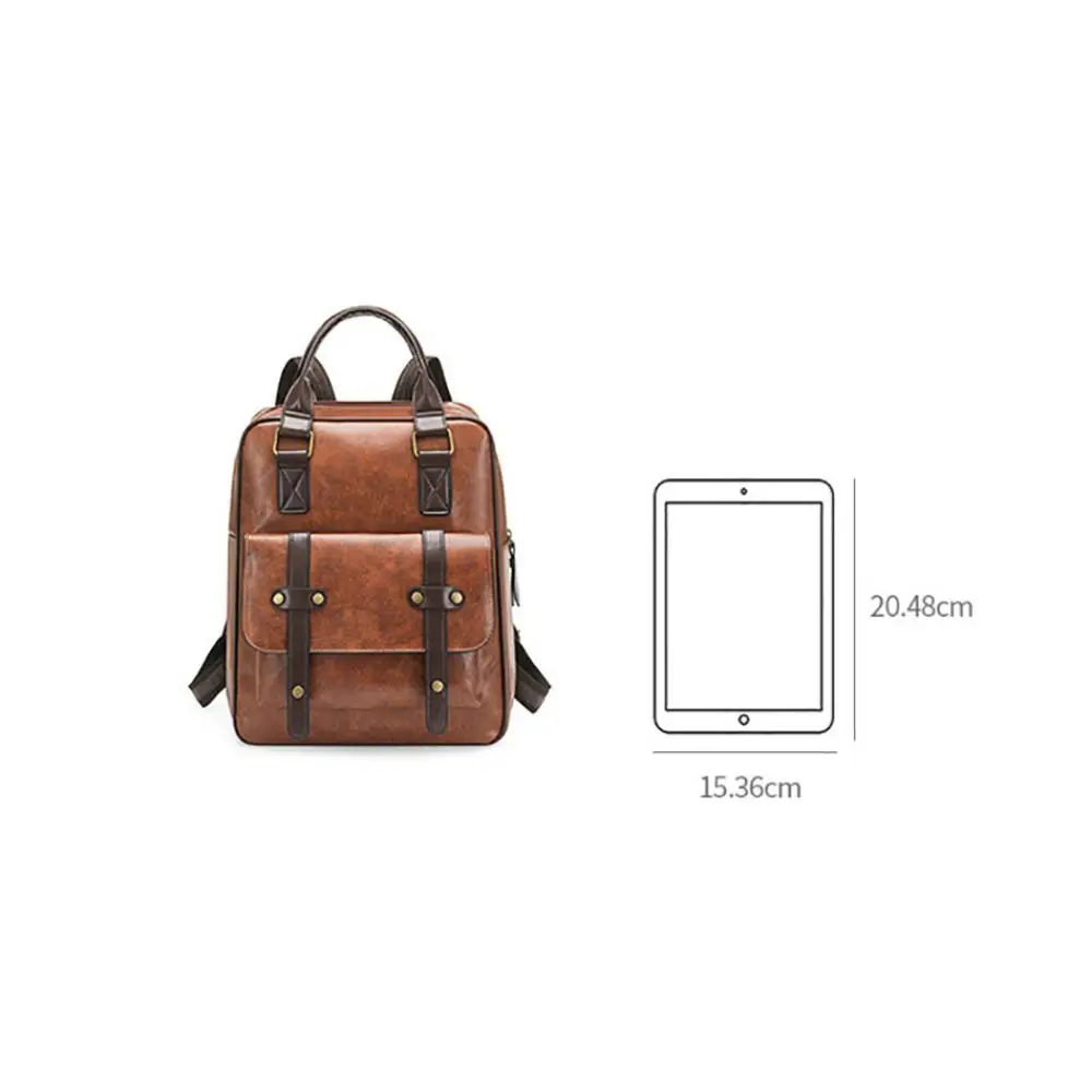 Multicolor Backpack PU Leather Large Capacity Multifunctional Handbag Waterproof Adjustable Strap Laptop Backpack School Use