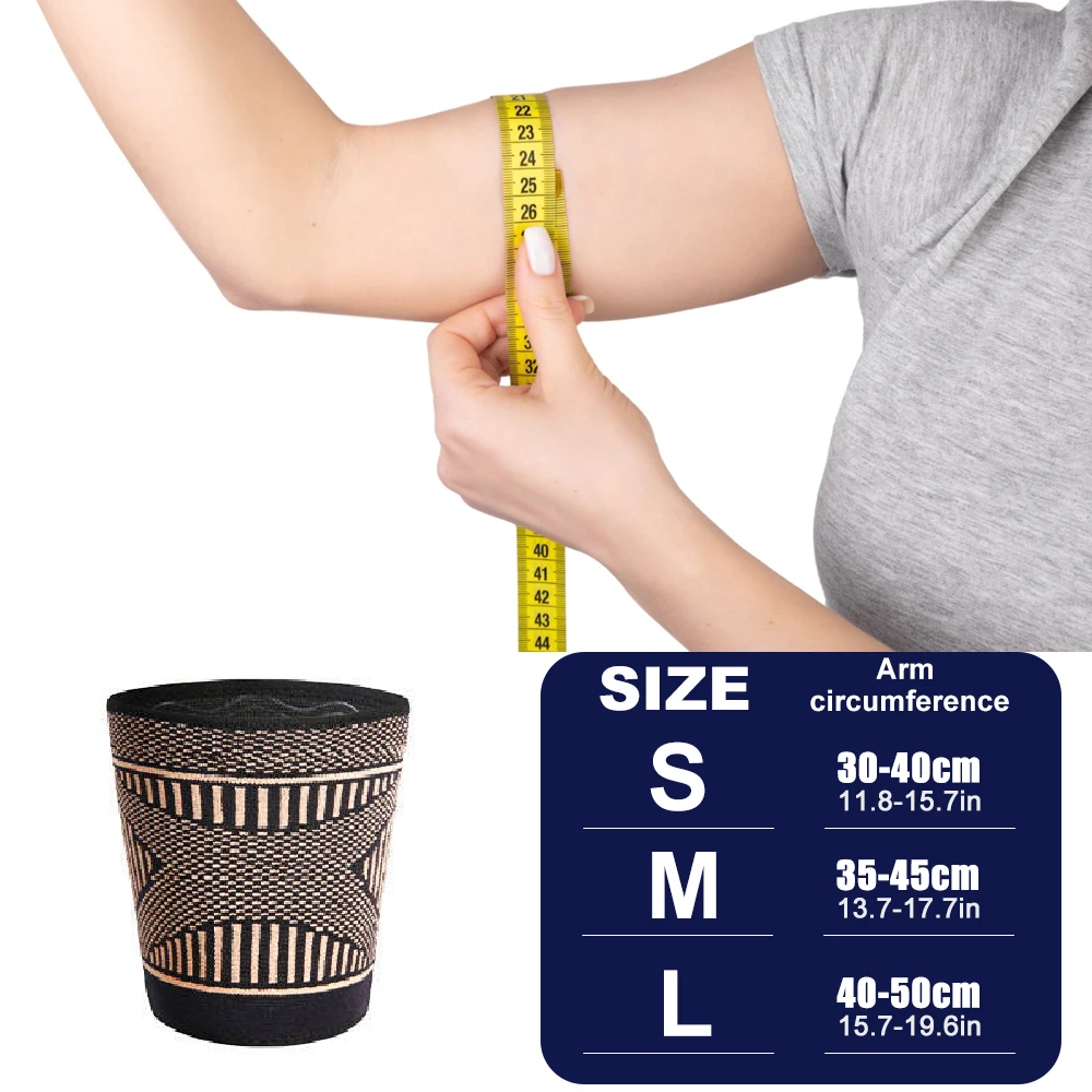 1-2pcs High Elastic Upper Arm Brace with Non-Slip Design, Compression Copper Infused Fiber Arm Sleeves, Comfortable Arm Support