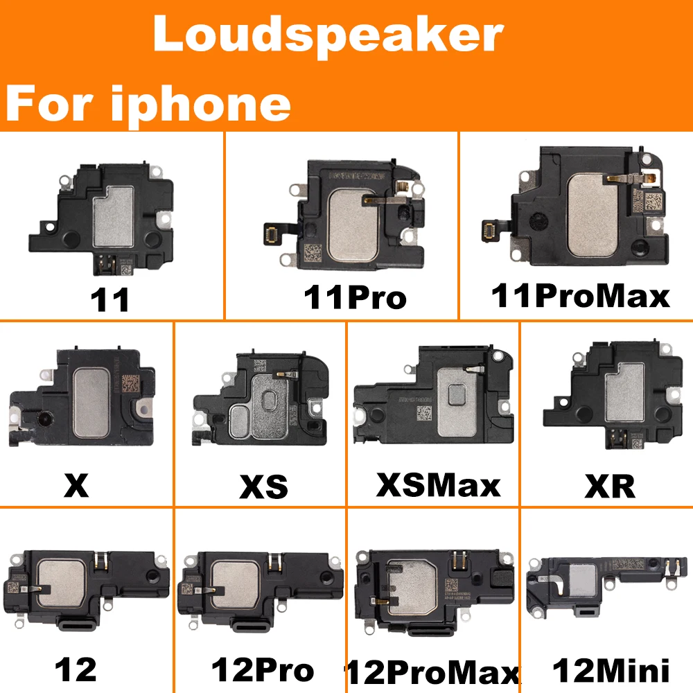 1pcs Bottom LoudSpeaker For iPhone 12 11 Pro X XS XR Max Mini  Sound Ringer Buzzer Speaker Inner Ringtone Flex Cable Parts