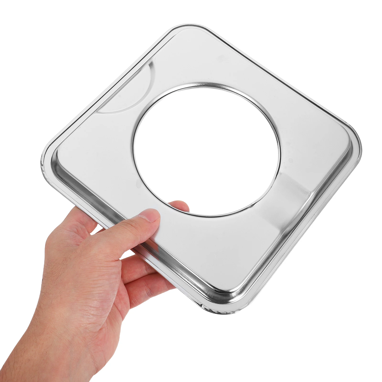 

2 Pcs Stove Cover Drip Tray Gas Burner Pans Square Range Electric Stainless Steel