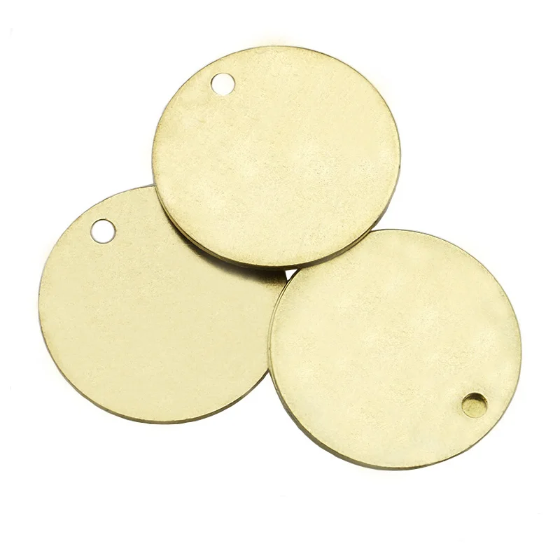 1 * 25mm brass single hole geometric circular copper earrings necklace pendant bag pendant DIY jewelry accessories