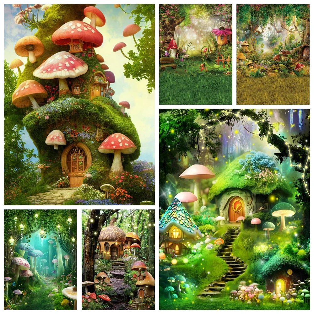 

Dream Forest Fairy Tale Wonderland Backdrop Spring Nature Scenery Jungle Castle Baby Portrait Birthday Photography Background