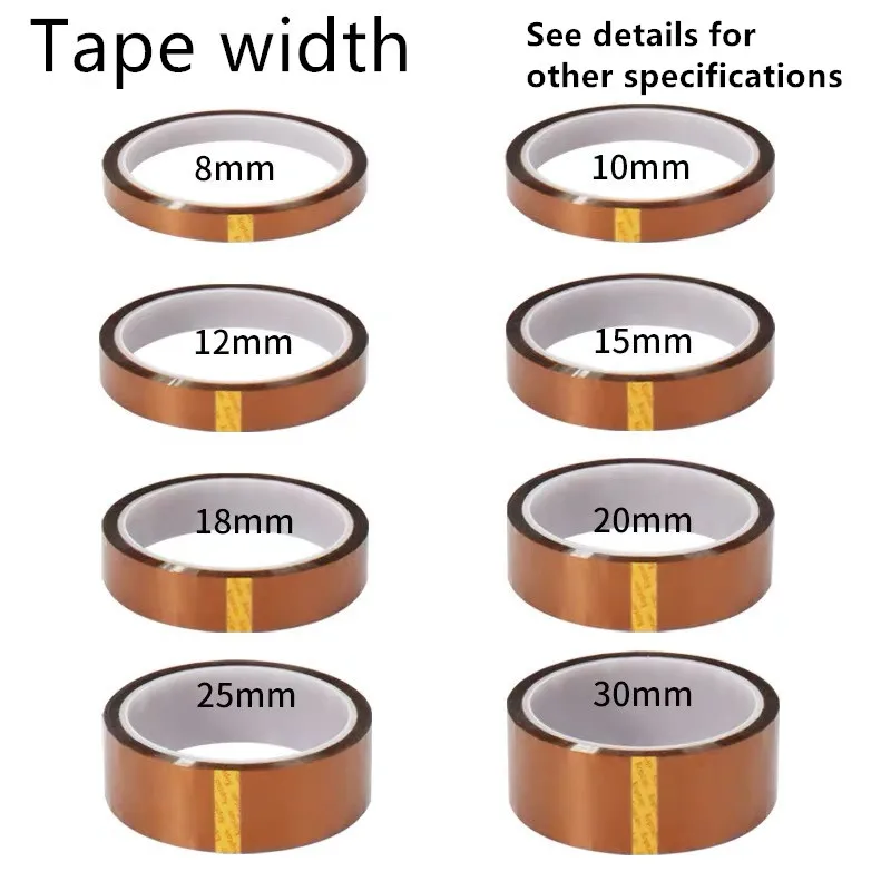 5Rolls 30m/roll High Temperature Kapton Tape, Professional for Protecting CPU, PCB Circuit Board